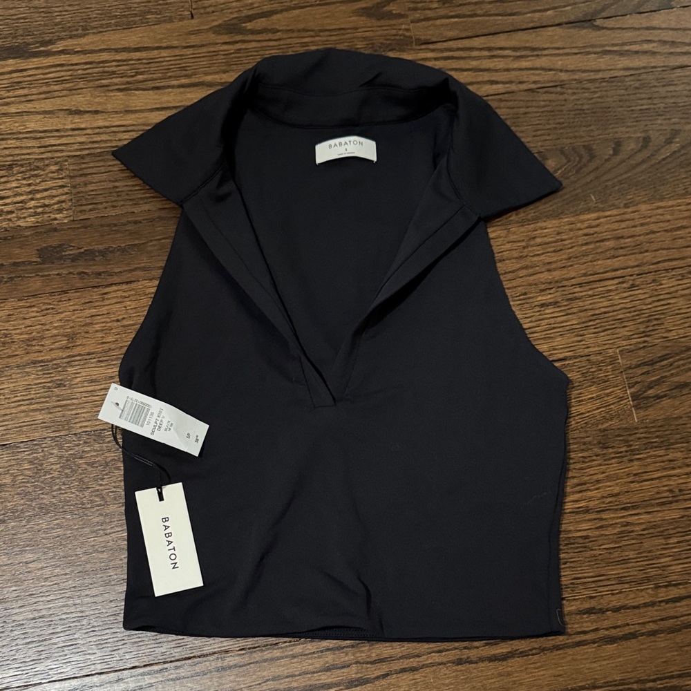 NWT Babaton Back Sculpt Knit Deep V Top